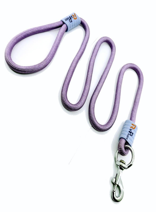 Pups&Pets طوق كلاب من Pups&Pets بطول 5 أقدام، ألوان كلاسيكية سادة، طوق كلاب من حبل نايلون قوي معزز بوصلة سلك مطاطي، مشبك فضي شديد التحمل، 12 مم (بنفسجي) - Image 3